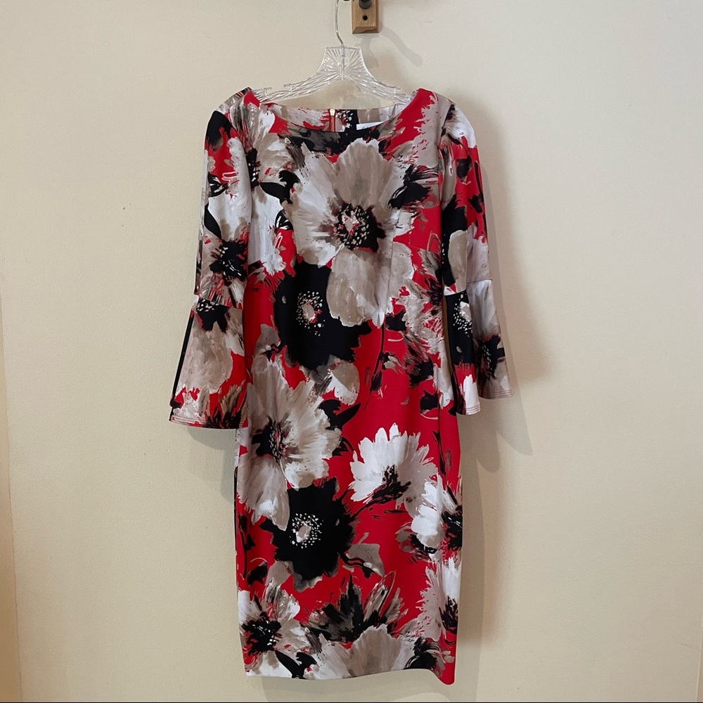 Calvin Klein Floral Red Dress
